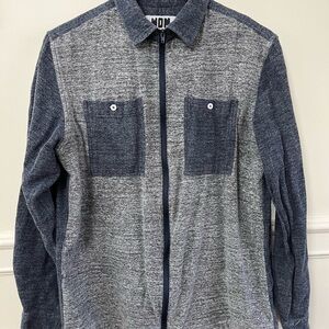 Woolf Originals NY Blue and Gray Zip Shirt